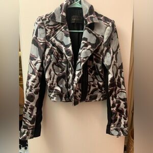BCBG Max Azria camo biker jacket - pony hair